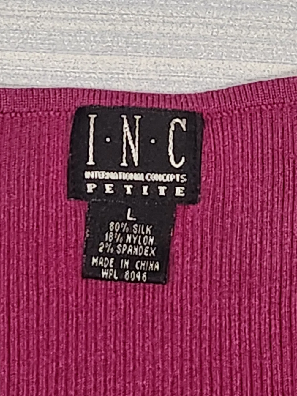 INC International Concepts Petite Silk Blend Ribbed Knit Tank Top - Sz. PL- Mage